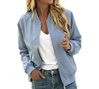 Giacca bomber da donna, leggera, autunnale, con chiusura lampo, giacca da | Giacca da mezza stagione, dal taglio ampio, per autunno e inverno, per l'ufficio e la città