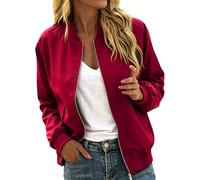 Giacca bomber da donna, leggera, autunnale, con chiusura lampo, giacca da | Giacca da mezza stagione, dal taglio ampio, per autunno e inverno, per l'ufficio e la città