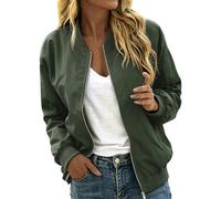 Giacca bomber da donna, leggera, autunnale, con chiusura lampo, giacca da | Giacca da mezza stagione, dal taglio ampio, per autunno e inverno, per l'ufficio e la città