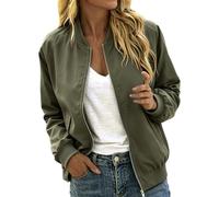Giacca bomber da donna, leggera, autunnale, con chiusura lampo, giacca da | Giacca da mezza stagione, dal taglio ampio, per autunno e inverno, per l'ufficio e la città