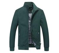 Giacca bomber da uomo, alla moda, robusta, per il tempo libero, con cerniera, leggera, casual, a vento, per le mezze stagioni, per la primavera, verde, 4XL
