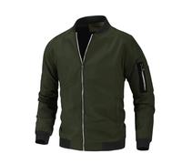 Giacca bomber da uomo, leggera, con cerniera e tasche | Giacca per le mezze stagioni, taglie grandi, giacca da aviatore, colletto alto, maniche lunghe, giacca da lavoro, tinta unita