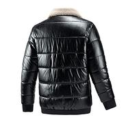 Giacca Bomber da uomo - Retro - Softshell - Impermeabile alla moda Giacca a maniche lunghe, giacca slim fit autunno inverno antivento giacca in pelle casual giacca in similpelle, Le Noir, 4XL, Piumino