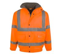 Giacca Bomber Foderata In Pile Hi-Vis Esterno In PU Arancione, Giallo