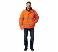 Giacca Bomber Impermeabile Riflettente Hi Vis Da Uomo Gialla Arancione S-4XL