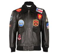 Giacca Bomber In Pelle Nera Top Gun A2 Da Uomo - San Diego