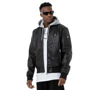 Giacca Bomber In Pelle Sintetica Redbridge Da Uomo Con Cappuccio Rimovibile