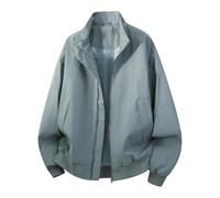 Giacca bomber leggera da uomo, a maniche lunghe, con zip intera, top da | Cappotto a maniche lunghe tinta unita con colletto alto con tasche comode comode giacche leggere casual per palestra
