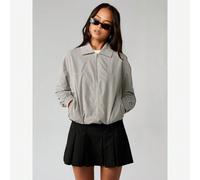 Giacca bomber oversize da donna in cotone con stampa a quadri, leggera, adatta per primavera e autunno, con chiusura lampo, colletto, corta, moda casual da strada, classica L,M,S,XL,XSColore unicoTess