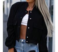 Giacca bomber oversize stile streetwear anni '90, con colletto da baseball, tasche con patta, bottoni davanti, vestibilità morbida, adatta per la primavera L,M,S,XL,XSColore unicoTessuto rivestito