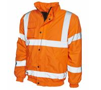 Giacca Bomber Padded A Visibilità Alta Hi-Viz Con Cappuccio Da Lavoro
