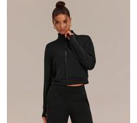 Giacca bomber SoftCalm Modal Glow It Up lunga fino alla vita con pannelli laterali a costine, dettagli con cerniera metallica & etichetta in silicone G, casual quotidiano e da viaggio L,M,S,XL,XS,XXL,