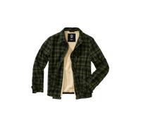 Brandit Giacca Classic Sherpa in tessuto nero-verde 2XL Uomo
