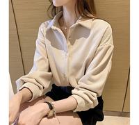Giacca Camicia In Corduroy Per Donne Top Manica Lunga Blusa Esterno Spessa Larga