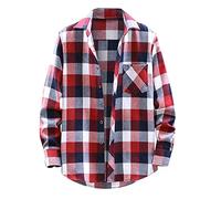 Giacca Camicia Quadri Manica Lunga Senza Cappuccio Moda Giacca Quadri Uomo Autunno Casual con Bottoni Stampa Quadri Formale Camicia a Quadri Slim Fit Giacca Uomo