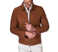 Giacca Camoscio color cuoio Colletto impunturato Vera Pelle Owen