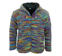 Giacca Cardigan Con Cappuccio In Lana Fatta A Mano Nepal