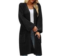 Giacca Cardigan Donna Cardigan Lunghe in Maglia con Scollo V Giacca Leggera Classico a Maniche Lunghe Elegante Casual Solido con Bottoni Maglione Warm Golfino Lavorato per Running Cappotto Autunno