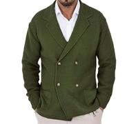 Giacca Cardigan Doppiopetto da Uomo Slim Lapel Plus Size Blazer Maglione alla Moda