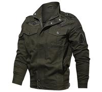 Giacca cargo in cotone da uomo, giacca da uomo stile militare, capispalla