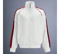 Giacca casual alla moda da uomo con vestibilità ampia e design a righe laterali, giacca comoda morbida e traspirante con colletto rialzato per sport primavera & autunno L,M,S,XL,XS,XXL,XXSBlocchi di c