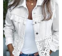 Giacca Casual / con a Bottoni, Patchwork in e Frange Design di Nicchia Moda, Top Elegante Stile Elegantino Dettagliati per della Mode Seguaci delle
