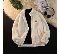 Giacca casual con collo a lupetto in pile corallo con fodera termica, con toppe in inglese di Las Vegas, vestibilità morbida con spalle cadenti e maniche lunghe, con tasche, adatta per ragazze pre-ado