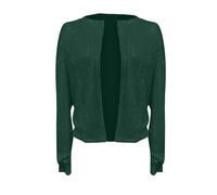 Giacca casual da donna alla moda con colletto alto, decorazione con paillettes per elegante eleganza nella vita di tutti i giorni, verde, L