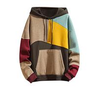 Giacca casual da uomo con cappuccio Pullover Designer Girocollo Manica Lunga Felpa con cappuccio Plus Size Casual Felpa con cappuccio con tasca Pullover Patchwork Moda Felpa con cappuccio Confortevole