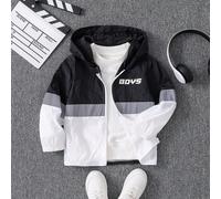 Giacca casual leggera e riflettente per ragazzi, con inserti, morbida e confortevole, adatta per primavera/autunno, gite, vacanze, viaggi, relax, prendere il sole, estate 6Y,7Y,4Y,5YBlocchi di colore,