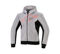 Alpinestars Chrome Superairflow Cappuccio con zip da motocicletta, nero-grigio-rosso, taglia 2XL per maschi
