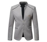 Giacca Completo Uomo Stile Casual Moderna con Bottoni Eleganti e Spilla Design Renna per Occasioni Speciali Eventi Formali (Green, M)