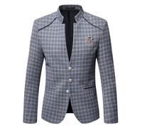 Giacca Completo Uomo Stile Casual Moderna con Bottoni Eleganti e Spilla Design Renna per Occasioni Speciali Eventi Formali (Grey, XL)