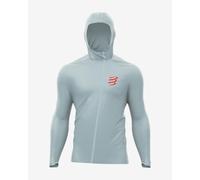 Giacca con cappuccio Compressport Hurricane Waterproof 10/10 azzurro cielo - XL
