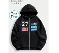 Giacca con cappuccio con chiusura lampo e maniche lunghe personalizzata da uomo, personalizza il tuo testo / evidenzia "Il mio stile, la mia scelta", autunno L,M,XL,XXLTropicaleTessuto in maglia