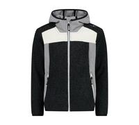 CMP - Giacca da bambina in pile Knit Tech con cappuccio fisso, Nero, 140