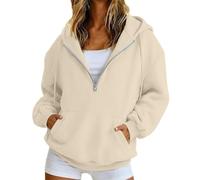Giacca con cappuccio da donna con cerniera, cerniera frontale, design con cappuccio, vestibilità ampia, stile comodo di facile manutenzione, per stratificazione per la stagione fredda, viaggi e