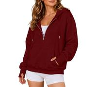 Giacca con cappuccio da donna con cerniera, cerniera frontale, design con cappuccio, vestibilità ampia, stile comodo di facile manutenzione, per stratificazione per la stagione fredda, viaggi e