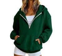 Giacca con cappuccio da donna con cerniera, cerniera frontale, design con cappuccio, vestibilità ampia, stile comodo di facile manutenzione, per stratificazione per la stagione fredda, viaggi e