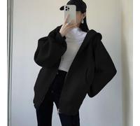 Giacca con cappuccio da donna con chiusura lampo, vestibilità larga, a maniche lunghe, casual, giacca calda per la mezza stagione, per la primavera, l'inverno, la vita quotidiana, per il tempo libero