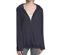 Giacca con cappuccio da donna, traspirante, casual, giacca a vento sottile, traspirante, leggera, da allenamento, protezione solare, giacca a vento, Nero , s