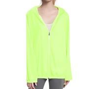 Giacca con cappuccio da donna, traspirante, casual, giacca a vento sottile, traspirante, leggera, da allenamento, protezione solare, giacca a vento, verde, XXXXL