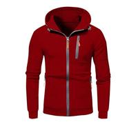 Giacca con cappuccio, da uomo, con cappuccio, per l'autunno, da montagna, leggera, slim fit, da allenamento, sportiva, con cappuccio, per il tempo libero, a maniche lunghe, chiusura lampo, giacca