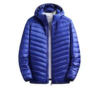 Giacca con cappuccio da uomo, nera, invernale, da uomo, in cotone, calda, per le mezze stagioni, leggera, per il tempo libero, alla moda, vestibilità normale, da uomo, in tinta unita, per lo sport
