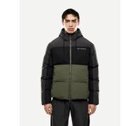 Giacca con cappuccio EA7 Athletic Colourblock nero puro verde kaki - XXL