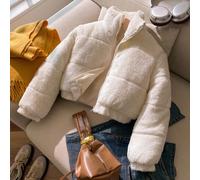 Giacca con cappuccio imbottita bianca invernale in stile Y2K, con coulisse in vita, per ragazze pre-adolescenti, resistente allo sporco, adatta per attività all'aperto e uso quotidiano 8Y,9Y,10Y,11Y,1