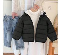 Giacca con cappuccio imbottita e calda con zip, adatta per bambini maschietti, ideale per giocare nella neve, elemento essenziale casual per l'inverno 6-9M,9-12M,12-18M,18-24M,2-3YTessuto intrecciato