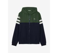 Giacca con cappuccio Lacoste Tennis Water-Repellent verde blu bianco - M