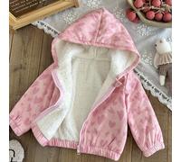 Giacca con cappuccio per bambine, nuova per autunno/inverno, con design carino a cuore, fodera termica calda, giacca spessa per l'esterno in stagione autunnale 6-9M,9-12M,12-18M,18-24M,2-3Y,3-6MTie Dy