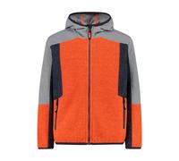 CMP - Giacca da bambino in pile Knit Tech con cappuccio fisso, Arancio-B. Blue, 104